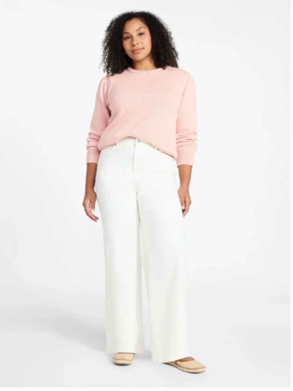 Time and Tru Women's White Wide Leg Jeans 14 - Picture 13 of 13